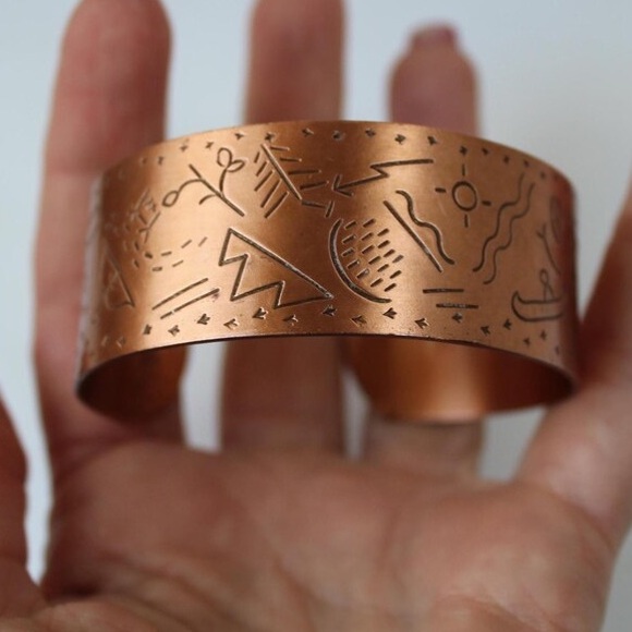 Copper Engraved Women's Bracelet - Picture 2 of 15